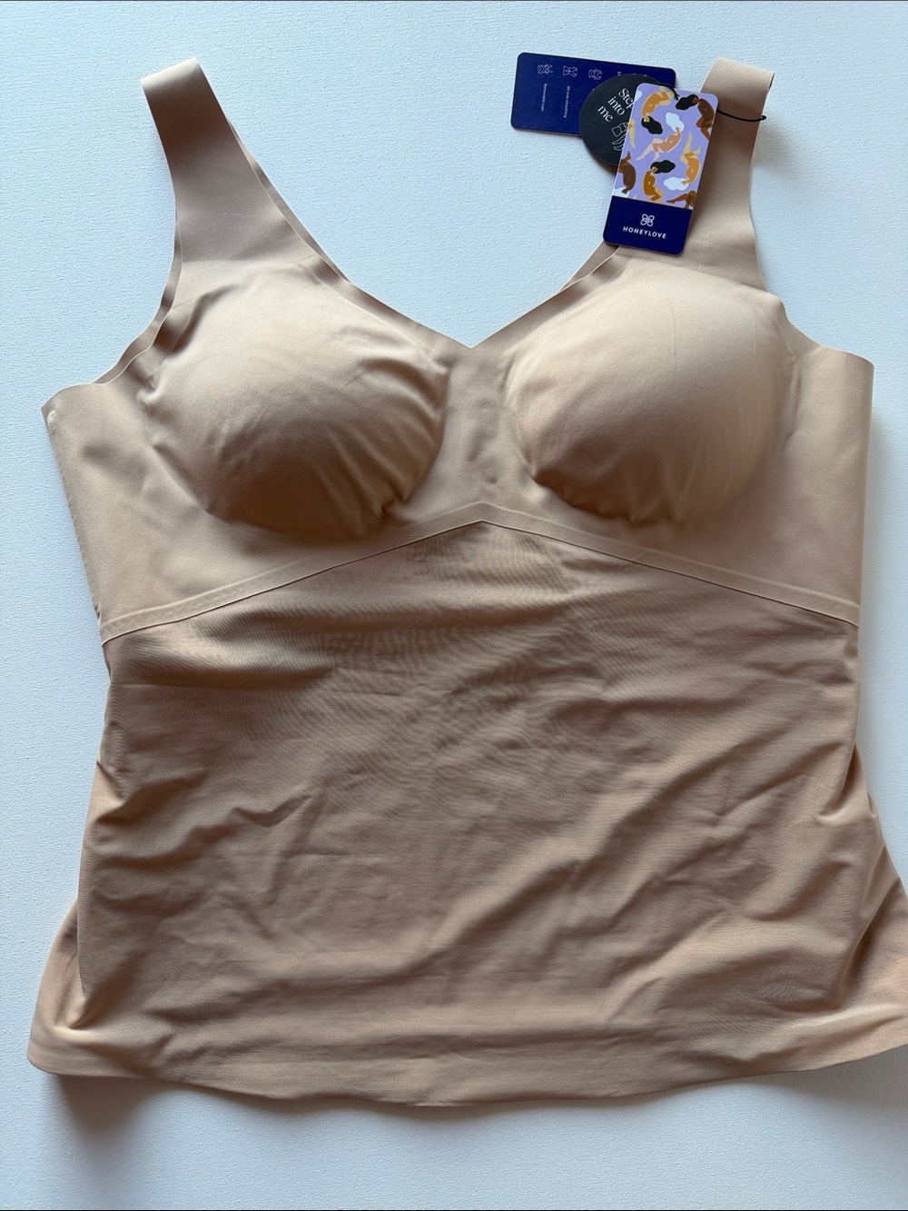 Honeylove LiftWear Tank Nude Shaping Camisole with Built-In Cups